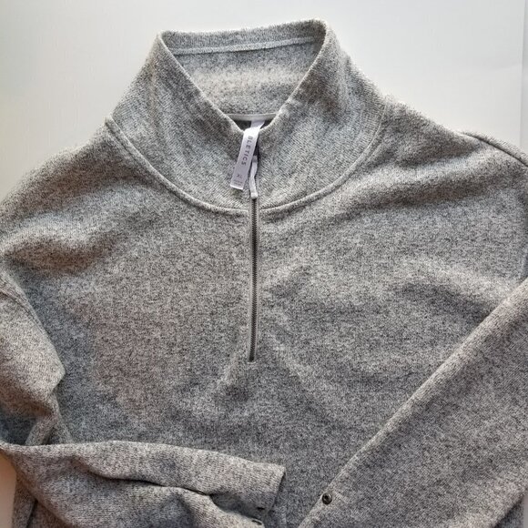 Fabletics Fleece Zip Pullover Gray Size XL - Picture 3 of 8